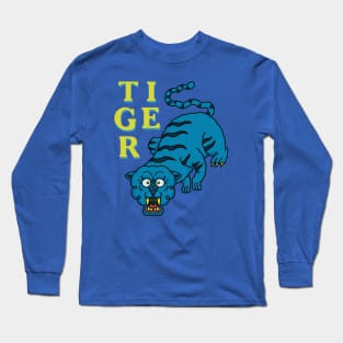 Japanese Tattoo style blue Tiger Long Sleeve T-Shirt